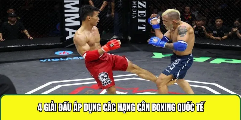 4 giải đấu áp dụng các hạng cân boxing quốc tế